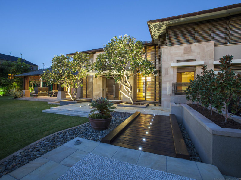 The welcoming entrance to this luxury home