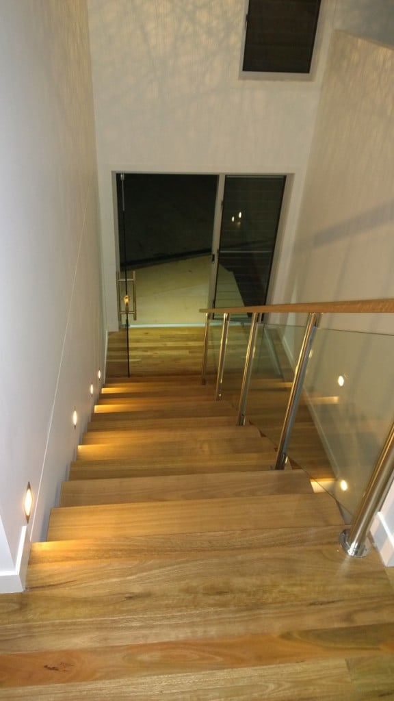 timber staircase entryway