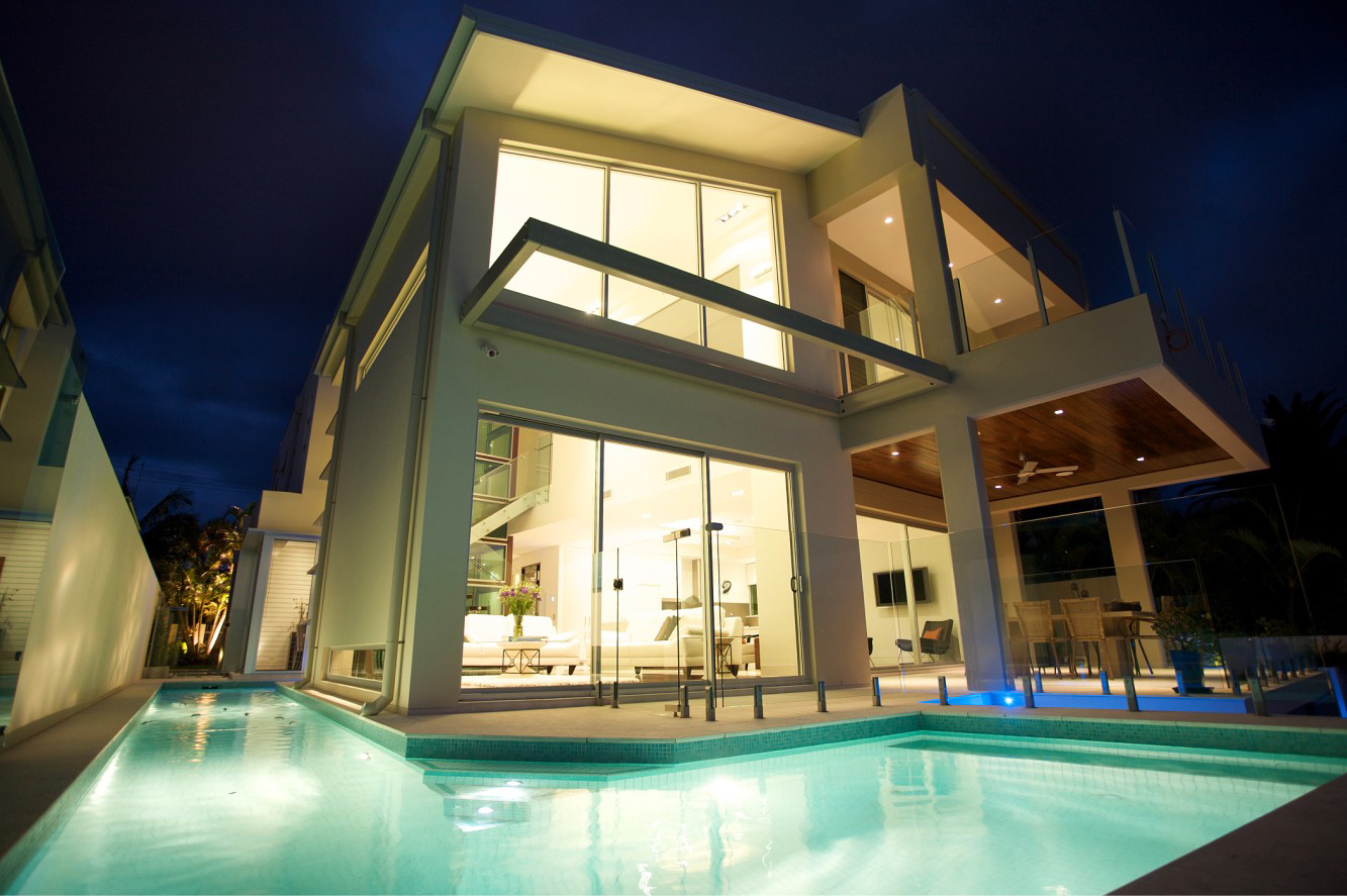 outdoor lap pool at Gold Coast double story home